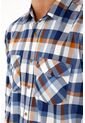 Camisa Leñadora Con Botones En Madera Azul Para Hombre de Tennis