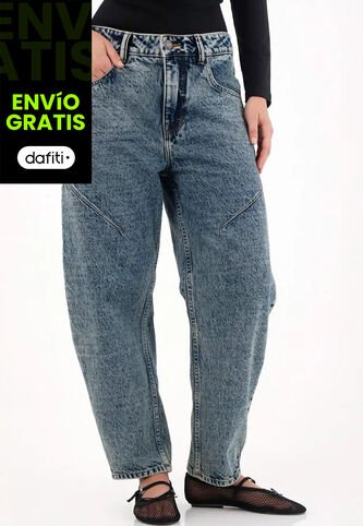 Tennis Jean Slouchy Tiro Bajo Azul Para Mujer Tennis