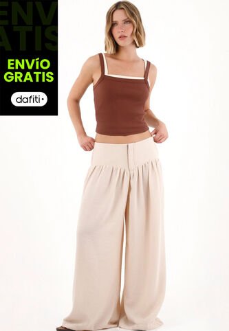 Tennis Pantalón Palazzo En Tejido Liviano Café Para Mujer Tennis