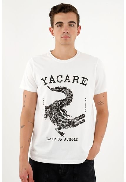 Camiseta Blanca Estampada Para Hombre