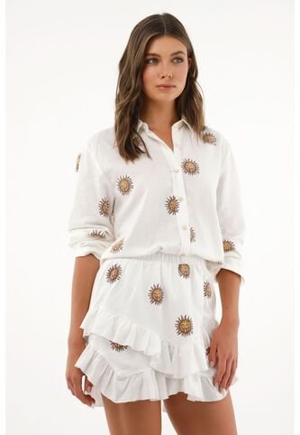 Tennis Falda Corta Con Estampado De Soles Para Mujer Tennis