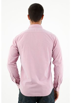 Camisa Manga Larga Roja Para Hombre