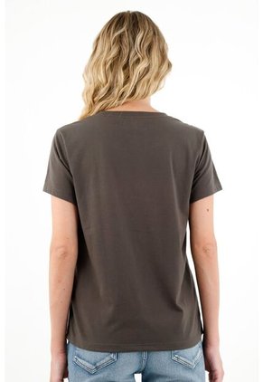 Tennis Camiseta Café Manga Corta Para Mujer