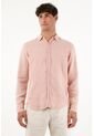 Camisa Manga Larga De 100% Lino Para Hombre de Tennis