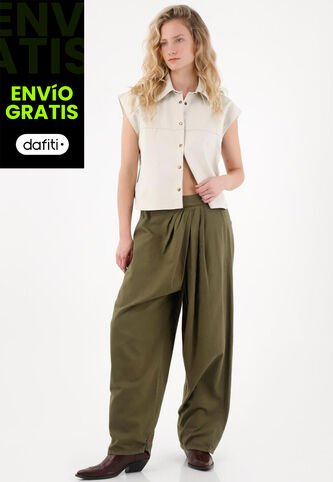 Tennis Pantalón En Drill Liviano Verde Para Mujer Tennis