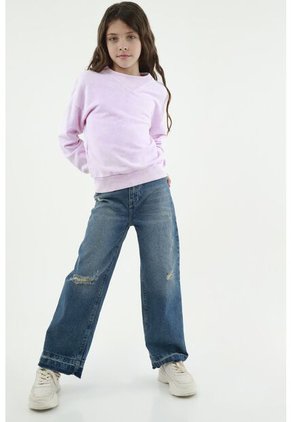 Buzo Rosado Con Efecto Desgaste Para Niña