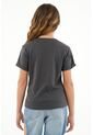Camiseta Gris Con Mini Bordado Para Niña de Tennis