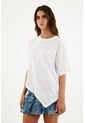 Camiseta Blanca Con Mangas Asimétricas Para Mujer de Tennis