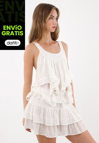 Tennis Falda Corta Con Boleros Crudo Para Mujer Tennis