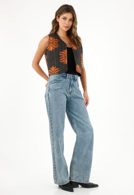 Chaleco Acolchado Estampado Para Mujer