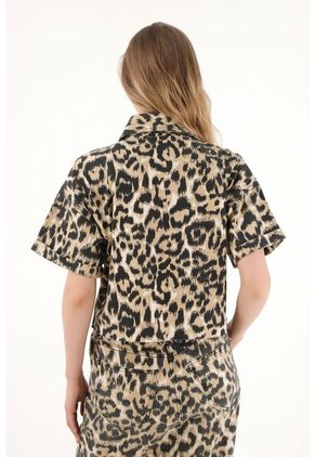 Tennis Camisa Crop Con Estampado De Animal Print Para Mujer