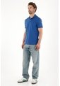 Tennis Polo Slim Fit Azul Licra Para Hombre de Tennis