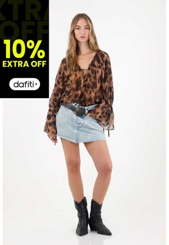 Tennis Camisa Animal Print Con Leve Transparencia Para Mujer Tennis