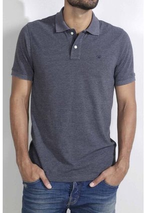 Polo Gris  Lycra-Algodón Para Hombre