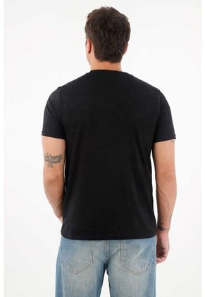 Tennis Camiseta Básica De Tacto Suave Negra Para Hombre