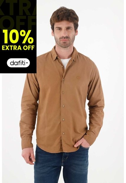 Tennis Camisa Clásica Manga Larga Crudo Para Hombre