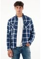 Tennis Camisa De Diseño A Cuadros Azul Para Hombre de Tennis