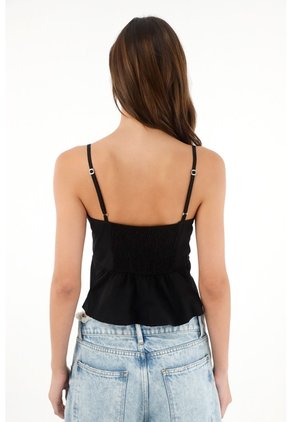 Tennis Camisa De Tiras Negra Para Mujer