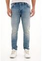 Tennis Jean Skinny De Tiro Medio Con Arrugas 3D Para Hombre de Tennis