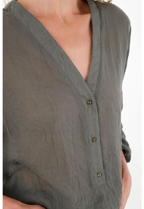 Camisa Larga Verde Para Mujer