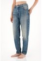 Tennis Jean Mom Fit Tiro Alto Con Realce En Las Costuras Para Mujer de Tennis