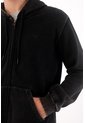 Tennis Buzo Regular Fit Con Efecto Lavado En Algodón Negro Para Hombre de Tennis