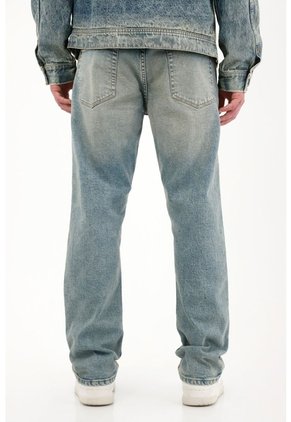 Tennis Jean Recto Con Dirty Azul Claro Para Hombre