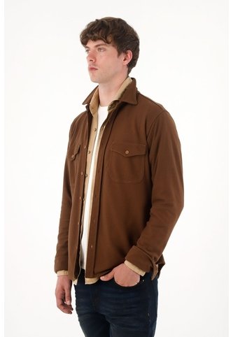 Tennis Buzo Tipo Camisa Café Para Hombre Tennis