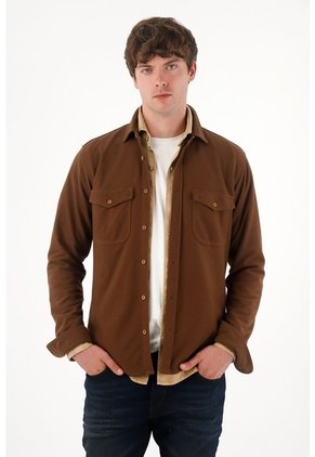 Tennis Buzo Tipo Camisa Café Para Hombre