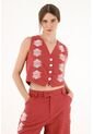Tennis Chaleco Tipo Sastre Rojo Para Mujer de Tennis