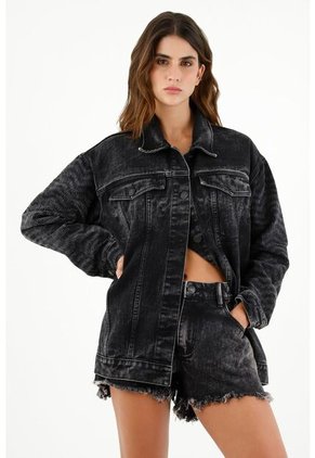 Chaqueta Cazadora Negra Para Mujer