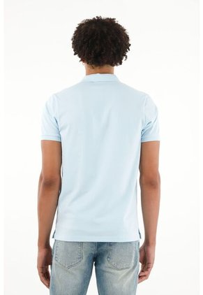 Tennis Polo Azul Con Raqueta Bordada Para Hombre