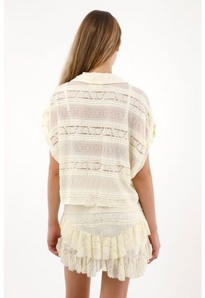 Tennis Camisa Boxy Fit Con Textura Crudo Para Mujer