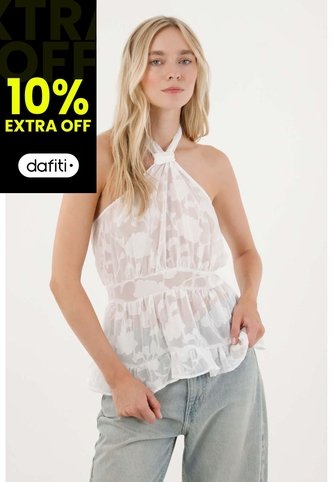 Tennis Camisa En Tela Chifón Halter Crudo Para Mujer Tennis