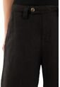 Tennis Pantalón Wide Leg Negro En 100% Lino Para Mujer de Tennis
