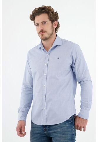 Tennis Camisa Azul Con Cuello Francés Para Hombre Tennis