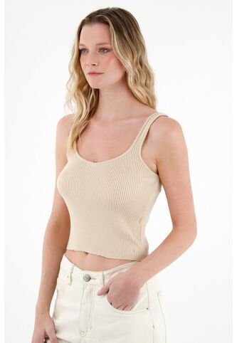 Tennis Camiseta Tejida Café Para Mujer Tennis