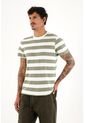 Camiseta Con Estampado De Rayas Verdes Para Hombre de Tennis