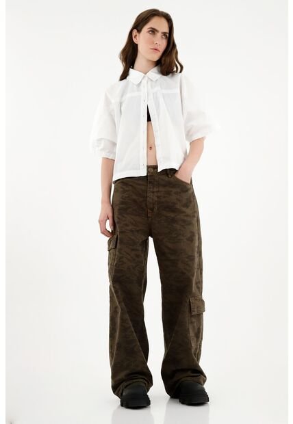 Camisa Blanca En Popelina Para Mujer