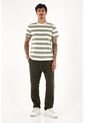 Camiseta Con Estampado De Rayas Verdes Para Hombre de Tennis
