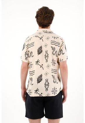 Tennis Camisa Tipo Bowling Con Estampado Para Hombre