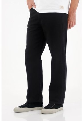 Tennis Pantalón Loose En Bull Denim Negro Para Hombre