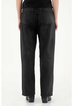 Tennis Pantalón Con Efecto Resinado Animal Print Negro Para Mujer