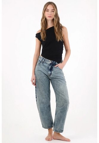 Tennis Jean Slouchy Tono Medio Azul Para Mujer Tennis