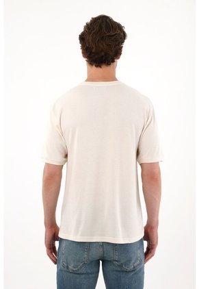 Tennis Camiseta Relaxed Fit Con Textura Waffle De Algodón Crema Para Hombre