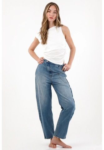 Tennis Jean Horseshoe Con Jota Diagonal Azul Para Mujer Tennis