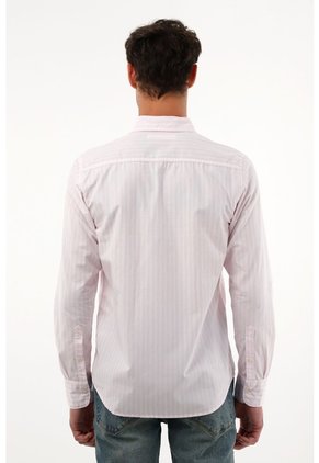 Camisa Rosada A Rayas Para Hombre