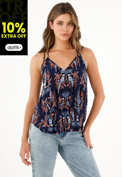 Camisa De Tiras Estampada Para Mujer