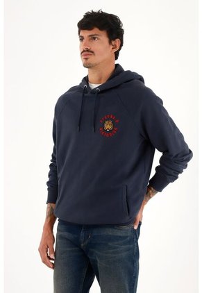 Tennis Buzo Hoodie Azul Con Bordado Decorativo Para Hombre