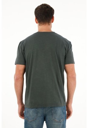 Tennis Camiseta Azul Con Bordado Decorativo Para Hombre